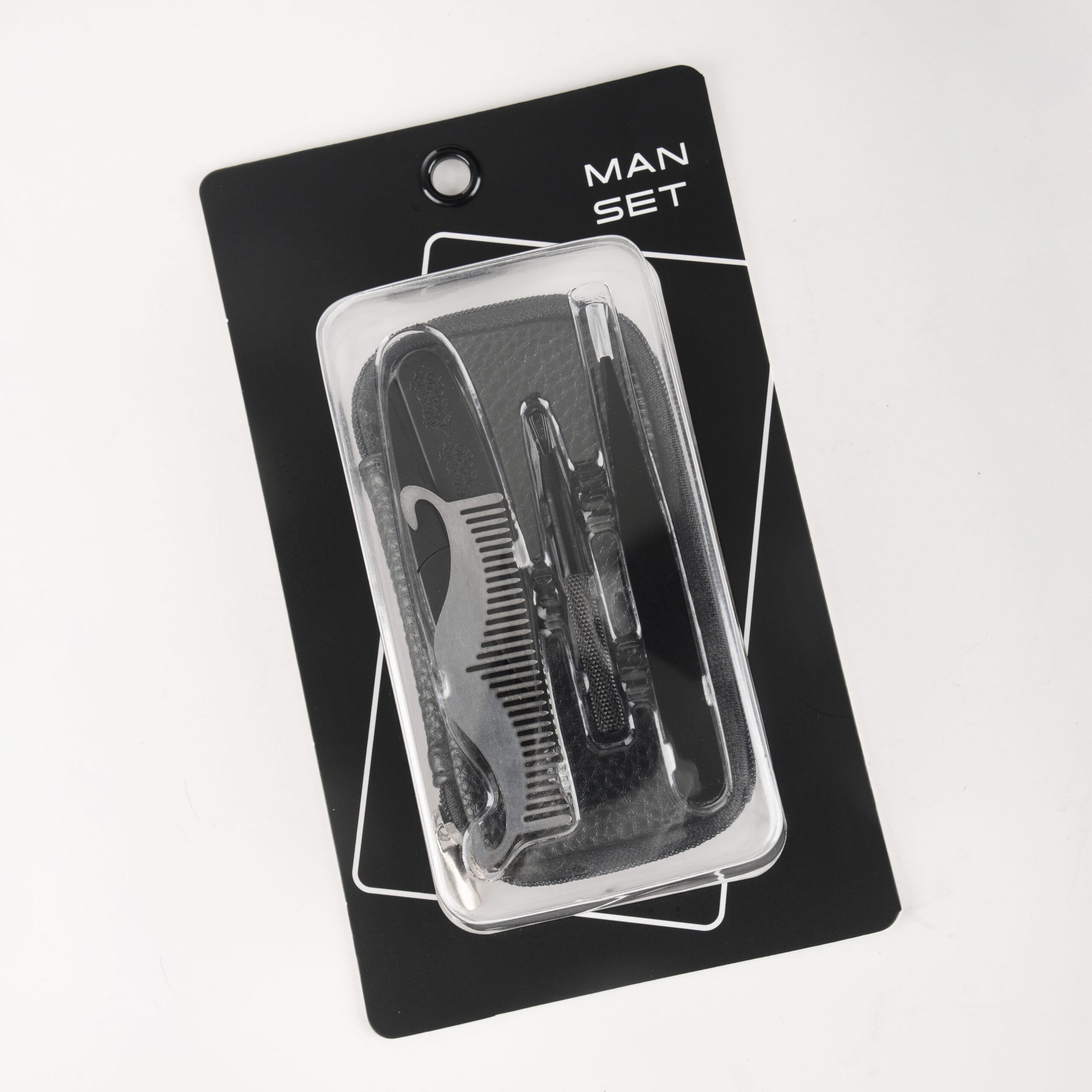 4pcs manicure sets ( include 1pc comb, 1pc skin tool, 1pc point tip tweezer, 1pc razor) - DL127